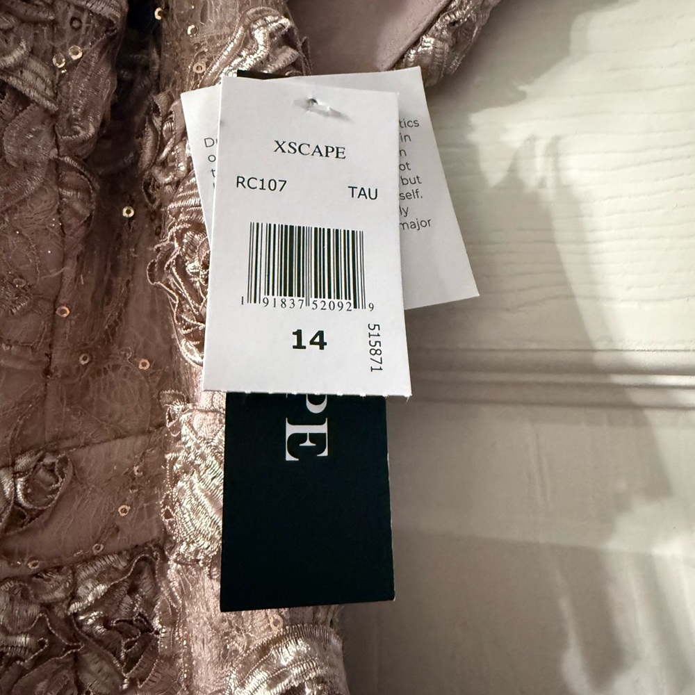 Xscape Taupe Sequin Dress